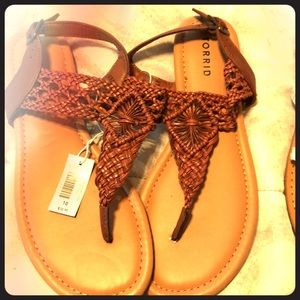 Size 10: Brown Leather Torrid Sandals